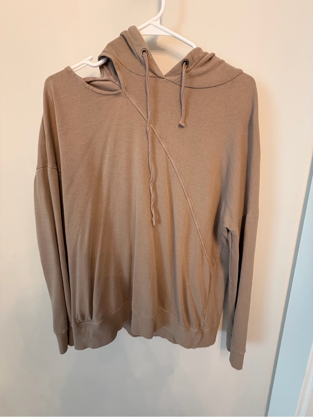 bobi Hooded Crewneck Sweatshirt - Taupe Brown